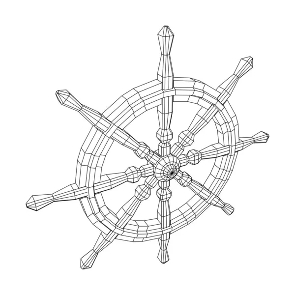 Volante do navio. Rudder marinho —  Vetores de Stock