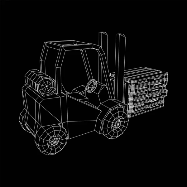 Carretilla elevadora Carretilla elevadora con plataforma de carga para almacén. — Archivo Imágenes Vectoriales