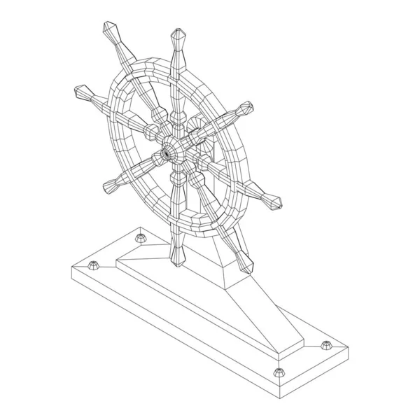 Stuurwiel. Roer van de zee — Stockvector