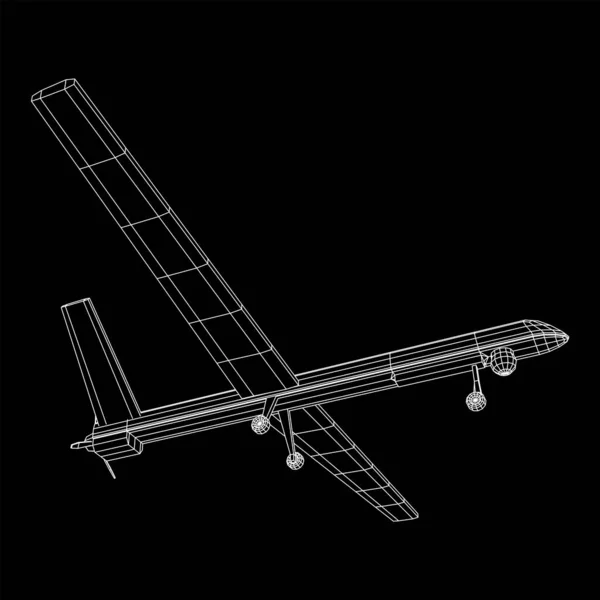 Vehículo aéreo no tripulado de combate con drones militares — Archivo Imágenes Vectoriales