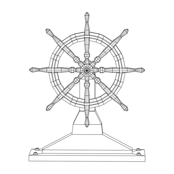 Kormidelní volant. Mořské kormidlo — Stockový vektor