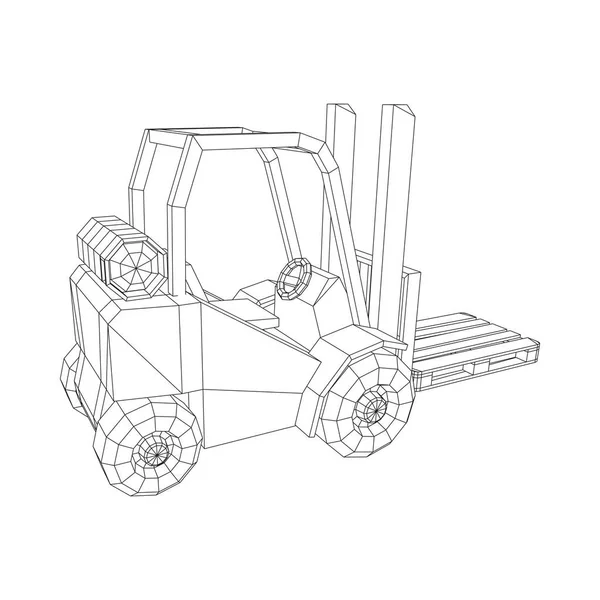 Carretilla elevadora Carretilla elevadora con plataforma de carga para almacén. — Archivo Imágenes Vectoriales