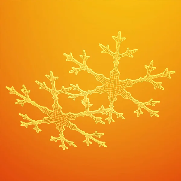 Snowflake Wireframe low poly 메시 — 스톡 벡터