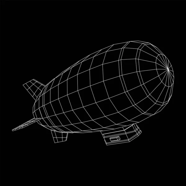 Transporte aéreo dirigible de la vía aérea — Vector de stock