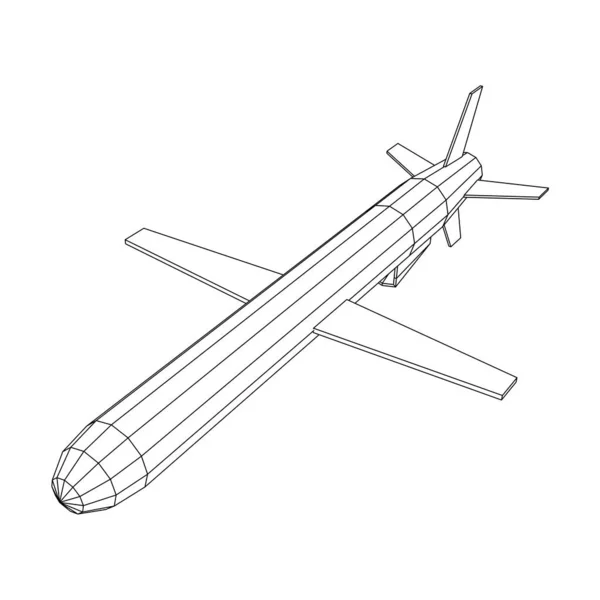 Літаюча надзвукова крилата ракета — стоковий вектор