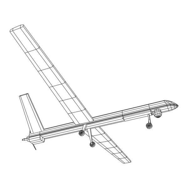 Véhicule aérien sans pilote de combat de drone militaire — Image vectorielle