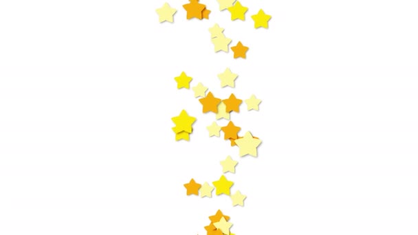 Yellow flat stars flow animation — Stock Video