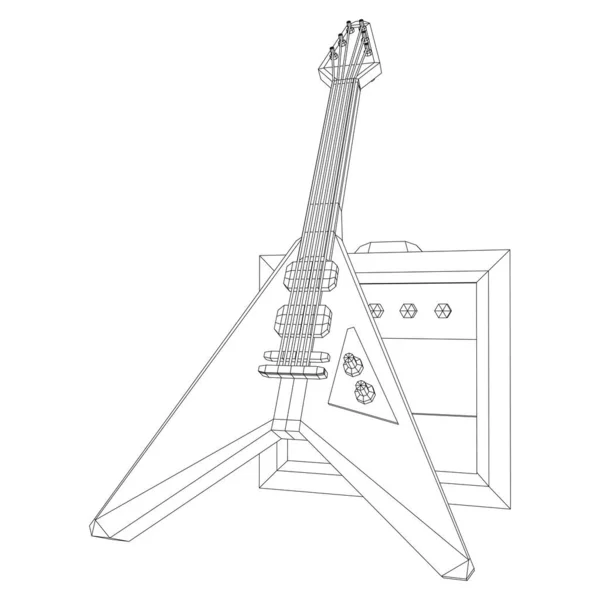 Instrument de musique guitare électrique vecteur — Image vectorielle