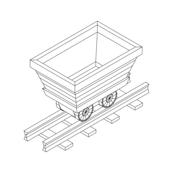 Візок шахти на рейках вектор — стоковий вектор