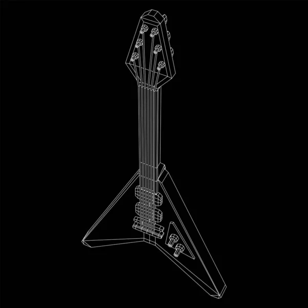 Instrument de musique guitare électrique vecteur — Image vectorielle