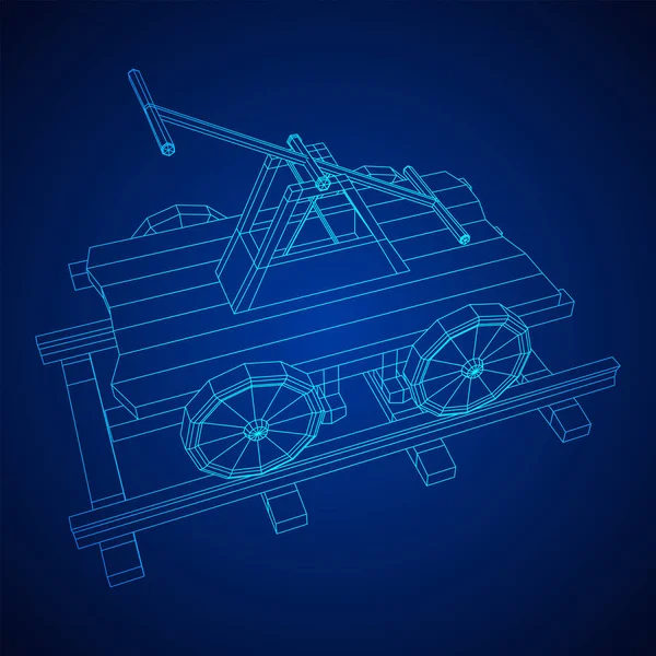 Transporte de Handcar. Vehículo de cocina o ferrocarril — Vector de stock