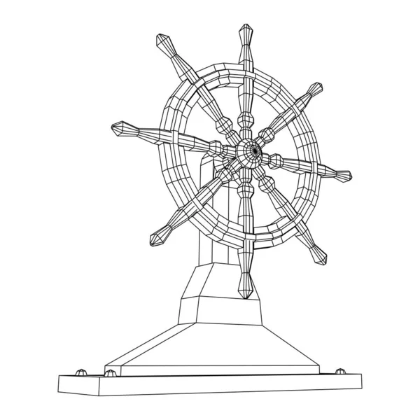 배 조종 바퀴. 해양 방향타 — 스톡 벡터