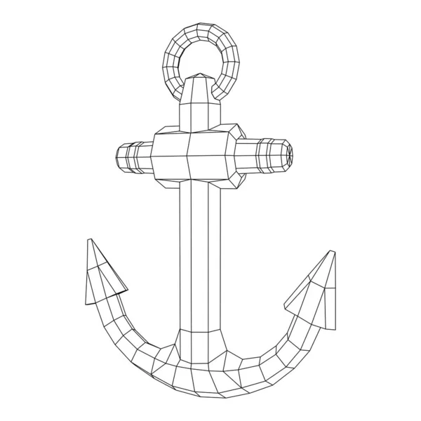 Vetor de ancoragem do navio marítimo náutico — Vetor de Stock