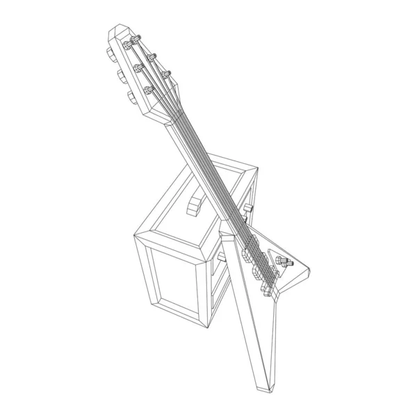 Guitarra eléctrica instrumento musical vector — Vector de stock