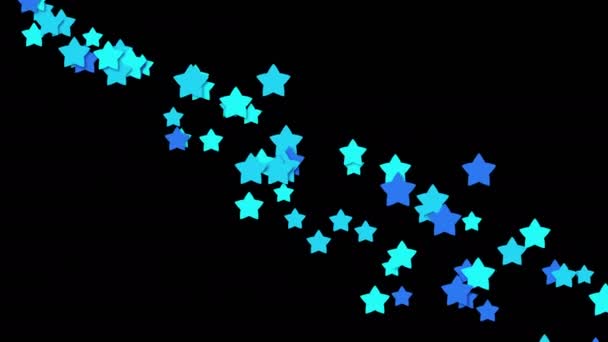 Estrelas planas azuis fluxo animação — Vídeo de Stock