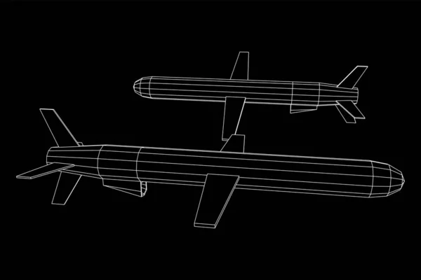 Flygende supersonisk kryssermissil – stockvektor