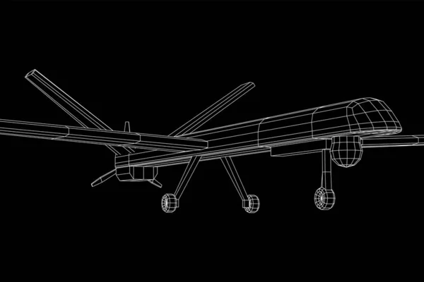 Vehículo aéreo no tripulado de combate con drones militares — Archivo Imágenes Vectoriales