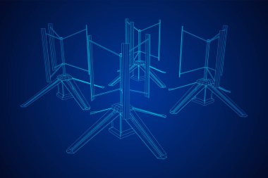 Darrieus rüzgar türbini. Yel değirmeni jeneratörü