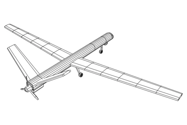 Véhicule aérien sans pilote de combat de drone militaire — Image vectorielle