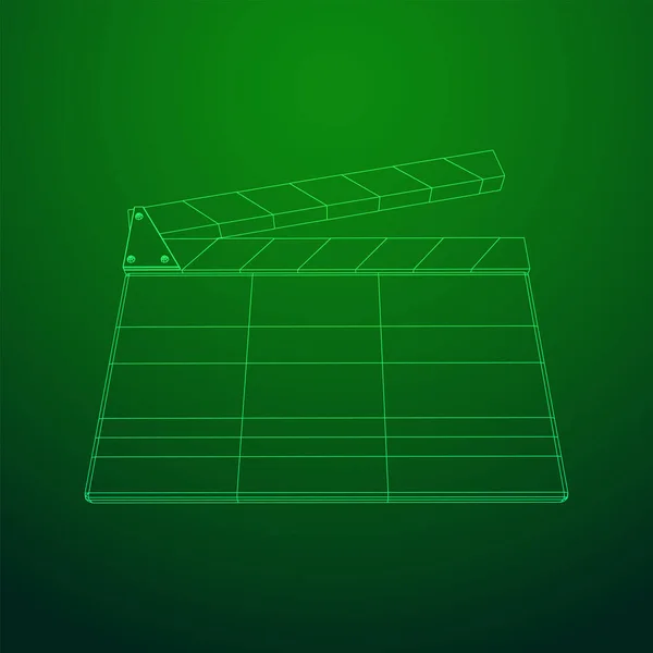 Bordo Applauso Film Concetto Cinematografico Illustrazione Vettoriale Maglie Corte Wireframe — Vettoriale Stock
