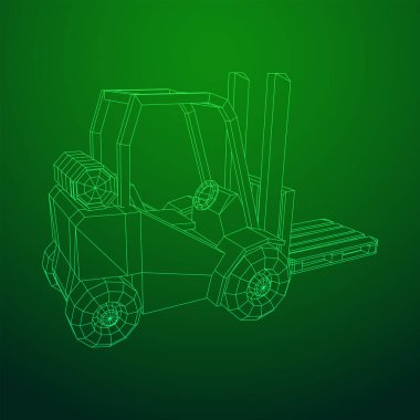 Depo için yük paleti taşıyan bir yük kamyonu..