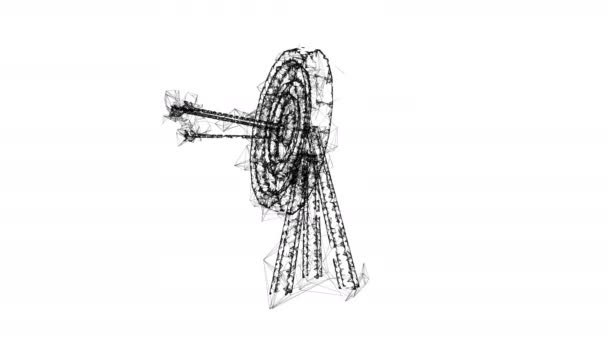 Archery target. Arrows hit round target goal concept — Stock Video