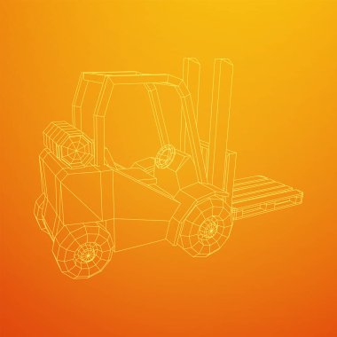 Depo için yük paleti taşıyan bir yük kamyonu..