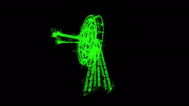 Doelwit. Pijlen raken rond doel doel concept — Stockvideo