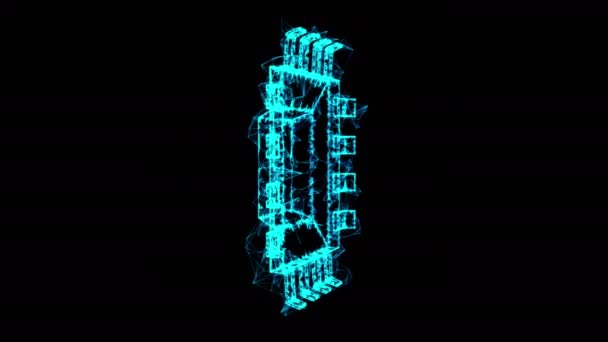 Mikrochip kvantumprocesszor CPU drótkeret — Stock videók