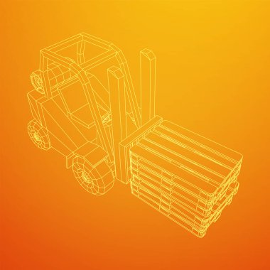 Depo için yük paleti taşıyan bir yük kamyonu..