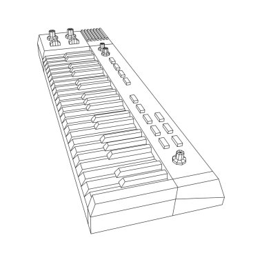Piyano rulo analog sentezleyici vektörü