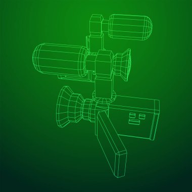 Dönen ekran ve harici mikrofona sahip el kameralı dijital video