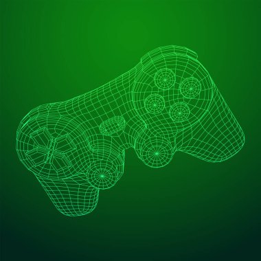 Video oyunları için oyun denetleyici ya da oyun alanı. Kablo çerçevesi düşük poli ağ