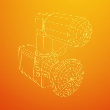 Dönen ekran ve harici mikrofona sahip el kameralı dijital video