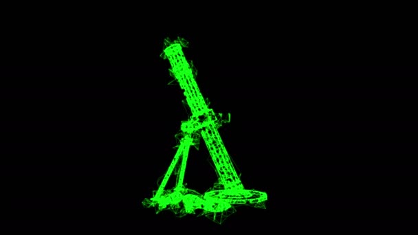 Arme à feu mortier de l'armée et mienne. Wireframe bas poly — Video