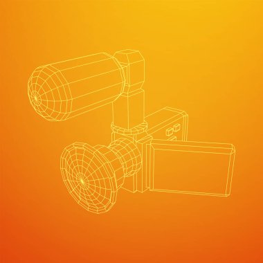 Dönen ekran ve harici mikrofona sahip el kameralı dijital video