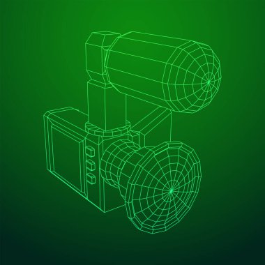 Dönen ekran ve harici mikrofona sahip el kameralı dijital video