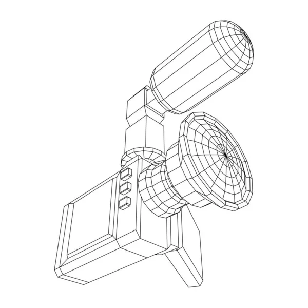 Caméra numérique portable avec écran rotatif et microphone externe — Image vectorielle