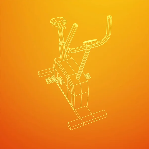 Oefenfiets. Fitnesstoestellen. Sport cardio fitness concept — Stockvector