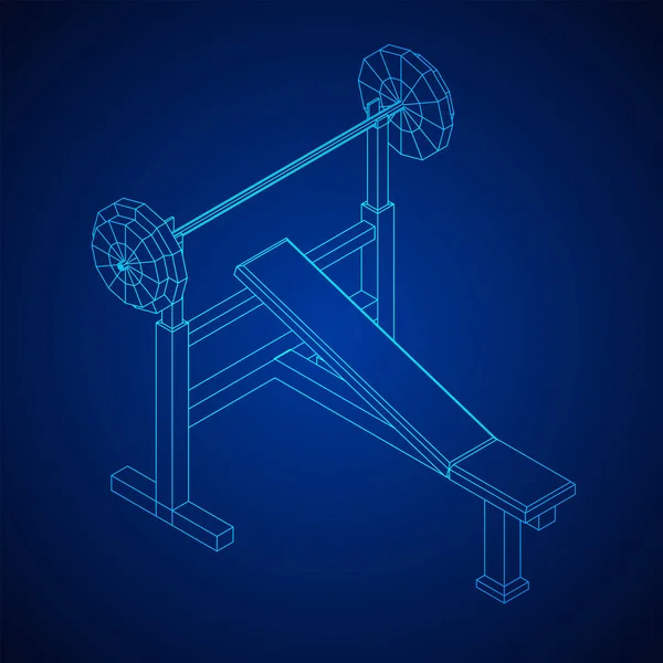 Barbell with weights. Gym equipment. Bodybuilding, powerlifting — Stock Vector