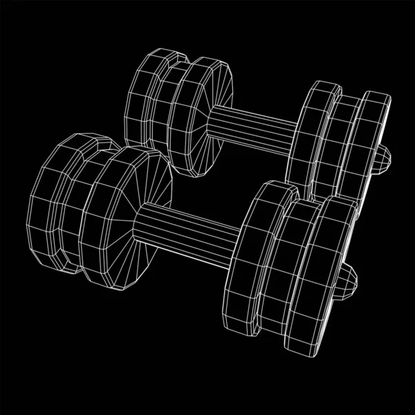 Haltères Équipement de gymnastique. bodybuilding, powerlifting, concept de fitness — Image vectorielle