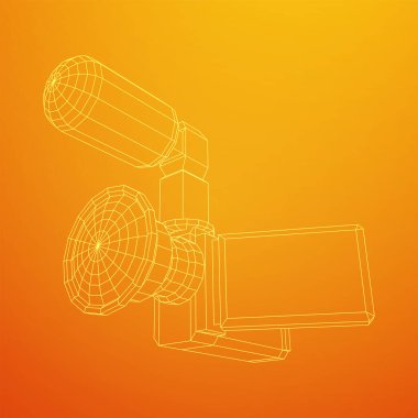 Dönen ekran ve harici mikrofona sahip el kameralı dijital video