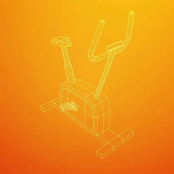 Bicicleta de ejercicio. Equipo de gimnasia. Concepto de fitness cardiovascular deportivo — Vector de stock