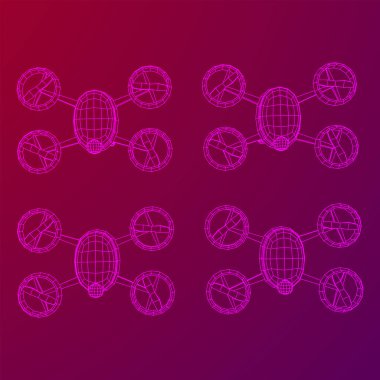 Kameralı uzaktan kumandalı kuadrokopter drone ya da bir şey teslim