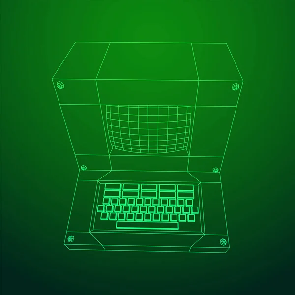 Klassieke retro perconale computer. Programmeercodeconcept — Stockvector