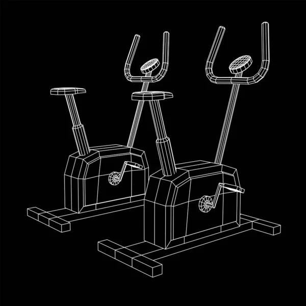 Träningscykel. Gym utrustning. Sport cardio fitness koncept — Stock vektor