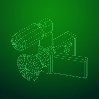 Dönen ekran ve harici mikrofona sahip el kameralı dijital video