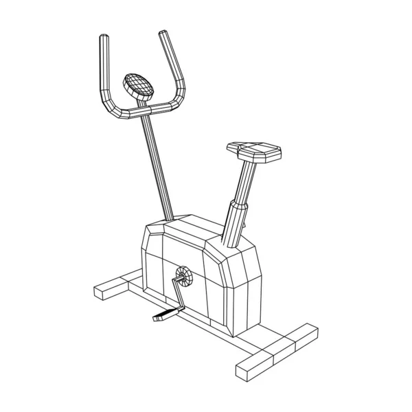 Bicicleta de ejercicio. Equipo de gimnasia. Concepto de fitness cardiovascular deportivo — Archivo Imágenes Vectoriales