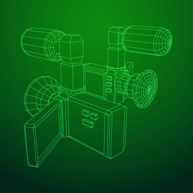 Dönen ekran ve harici mikrofona sahip el kameralı dijital video