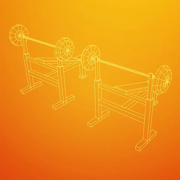 Barbell con pesas. Equipo de gimnasia. Culturismo, levantamiento de pesas — Archivo Imágenes Vectoriales